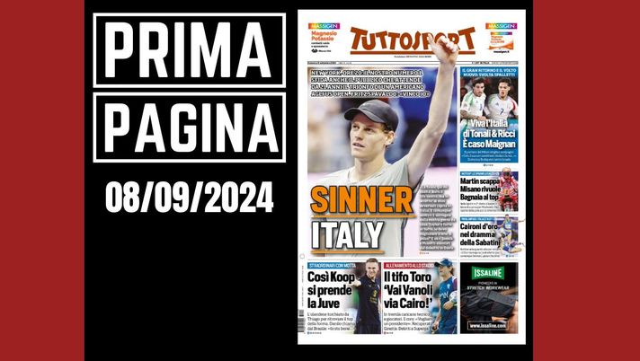 Prima pagina Tuttosport: viva l'Italia di Tonali e Ricci. E' caso Maignan