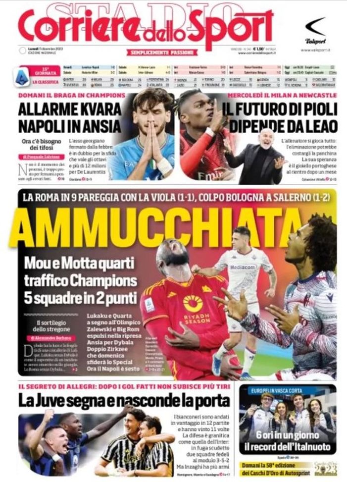 EDICOLA / CdS: Ammucchiata Champions. Juve segna e nasconde porta. Ma Inzaghi… - immagine 1