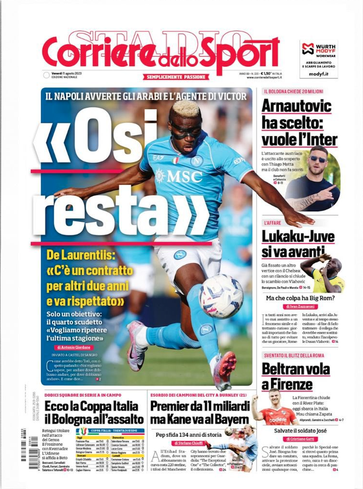 EDICOLA CDS / Arnautovic ha scelto: vuole l’Inter. Il Bologna chiede 20 milioni - immagine 1