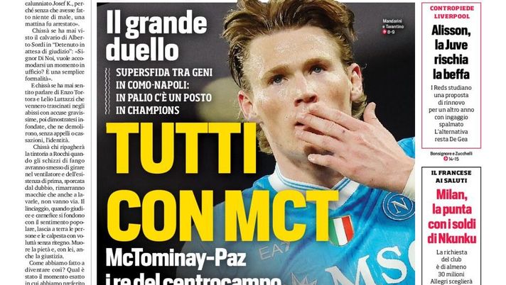 Prime pagine giornali sportivi oggi: il Napoli sui media- immagine 1