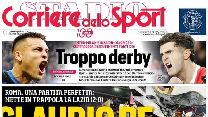 PRIMA PAGINA CORRIERE DELLO SPORT OGGI: “La cinquina del Napoli: i numeri top di Conte” prima pagina corriere dello sport oggi