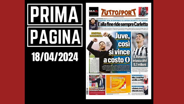 Prima Pagina Tuttosport 18 aprile