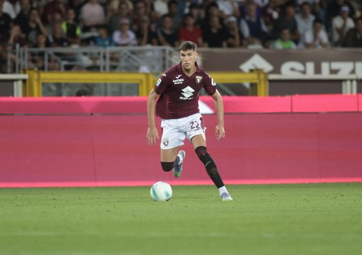 Cesare Casadei of Torino FC during the Italian Serie A, 2025/26 season, football match between Torino FC and ACF Fiorentina on 31 August 2025 at Stadio Olimpico Grande Torino, Turin, Italy. Photo Nderim Kaceli