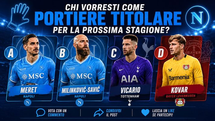 SONDAGGIO Chi vorreste come portiere titolare del Napoli nella prossima stagione? SONDAGGIO Chi vorreste come portiere titolare del Napoli nella prossima stagione? - immagine 1