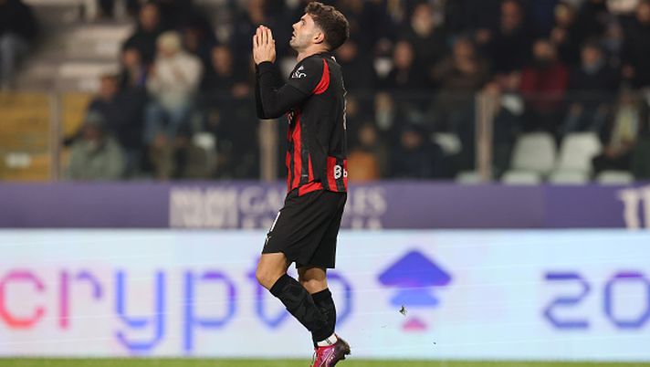 PARMA, ITALY - NOVEMBER 08: Christian Pulisic of AC Milan reacts during the Serie A match between Parma Calcio 1913 and AC Milan at Stadio Ennio Tardini on November 08, 2025 in Parma, Italy. (Photo by Claudio Villa/AC Milan via Getty Images) atalanta-pisa-parma-milan-in-vantaggio-milan-rimontato