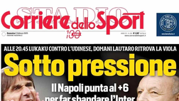 PRIMA PAGINA CORRIERE DELLO SPORT OGGI: “Il Napoli punta al +6 per far sbandare l’Inter”