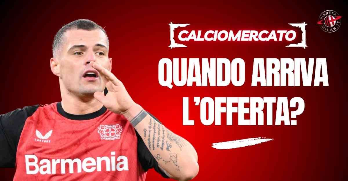 Calciomercato Milan, quando arriva l’offerta per Xhaka? Ecco svelato il giorno Calciomercato Milan, quando arriva l’offerta per Xhaka? Ecco svelato il giorno