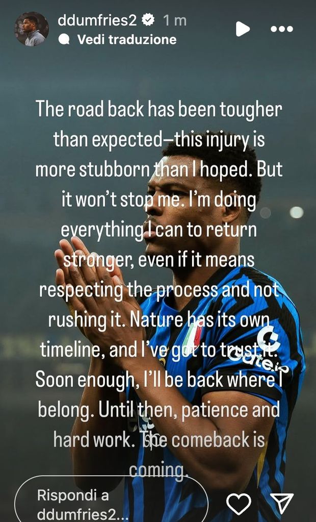 Parla Dumfries: “Infortunio più duro di quello che pensassi, ma sto facendo di tutto per…”- immagine 3