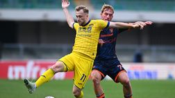 Coppola risponde a Krstovic, Hellas e Lecce si dividono la posta: è 1-1 al Bentegodi