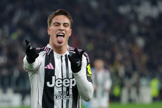 TURIN, ITALY - NOVEMBER 29: Kenan Yildiz of Juventus celebrates after scoring his team's second goal during the Serie A match between Juventus FC and Cagliari Calcio at Juventus Stadium on November 29, 2025 in Turin, Italy. (Photo by Juventus FC/Juventus FC via Getty Images)