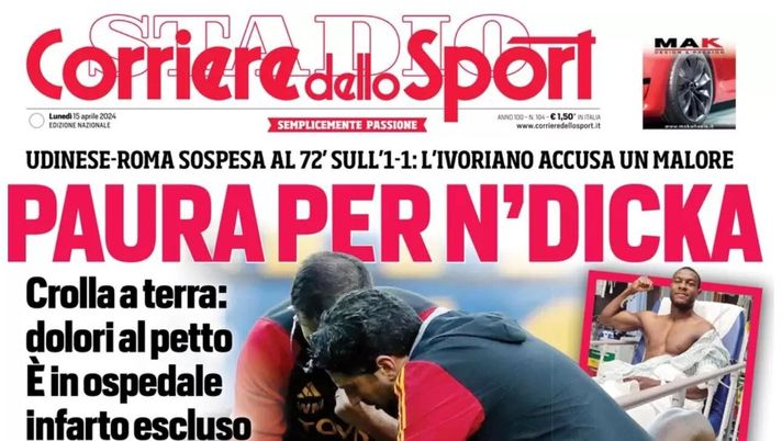 PRIMA PAGINA CORRIERE DELLO SPORT OGGI