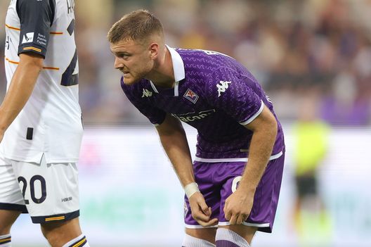 FLORENCE, ITALY - AUGUST 27: Lucas Beltrán of ACF Fiorentina reacts during the Serie A TIM match between ACF Fiorentina and US Lecce at Stadio Artemio Franchi on August 27, 2023 in Florence, Italy. (Photo by Gabriele Maltinti/Getty Images) Fiorentina, l’attacco ha potenzialità. Ma l’Europa è una grossa incognita- immagine 2