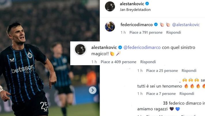 Dimarco e Stankovic incantano in Europa: siparietto sui social. E i tifosi si scatenano Dimarco e Stankovic incantano in Europa: siparietto sui social. E i tifosi si scatenano - immagine 1