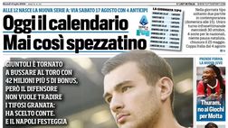 PRIMA PAGINA TUTTOSPORT OGGI: “Buongiorno offerta Juve: “Non Posso””