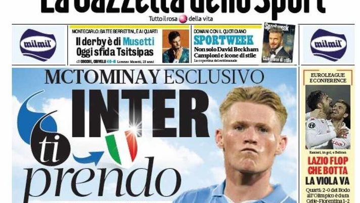 PRIMA PAGINA GAZZETTA DELLO SPORT OGGI: “Inzaghi al rinnovo, ci metto la firma”