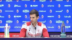 Thiago Motta intervenuto in conferenza: la reazione alla domanda su De Laurentiis