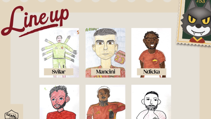 Roma, per la sfida contro il Como formazioni… disegnate dai bambini - immagine 1