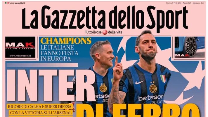 PRIMA PAGINA GAZZETTA DELLO SPORT OGGI: “Inzaghi al rinnovo, ci metto la firma”