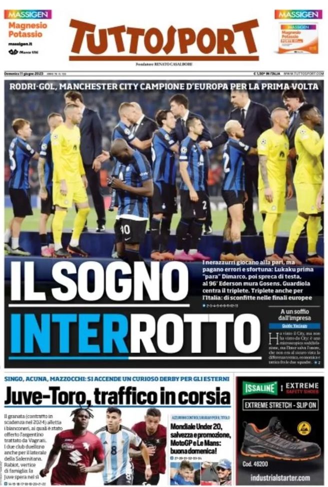 EDICOLA TS – Il sogno interrotto: l’Inter paga errori e sfortuna: Lukaku ‘para’ Dimarco e… - immagine 1
