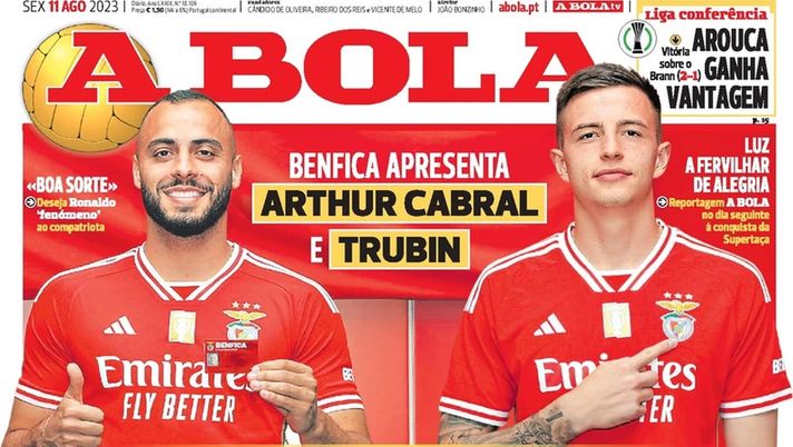 Cabral strega la stampa portoghese, la prima pagina: “Benfica più forte!” - immagine 1