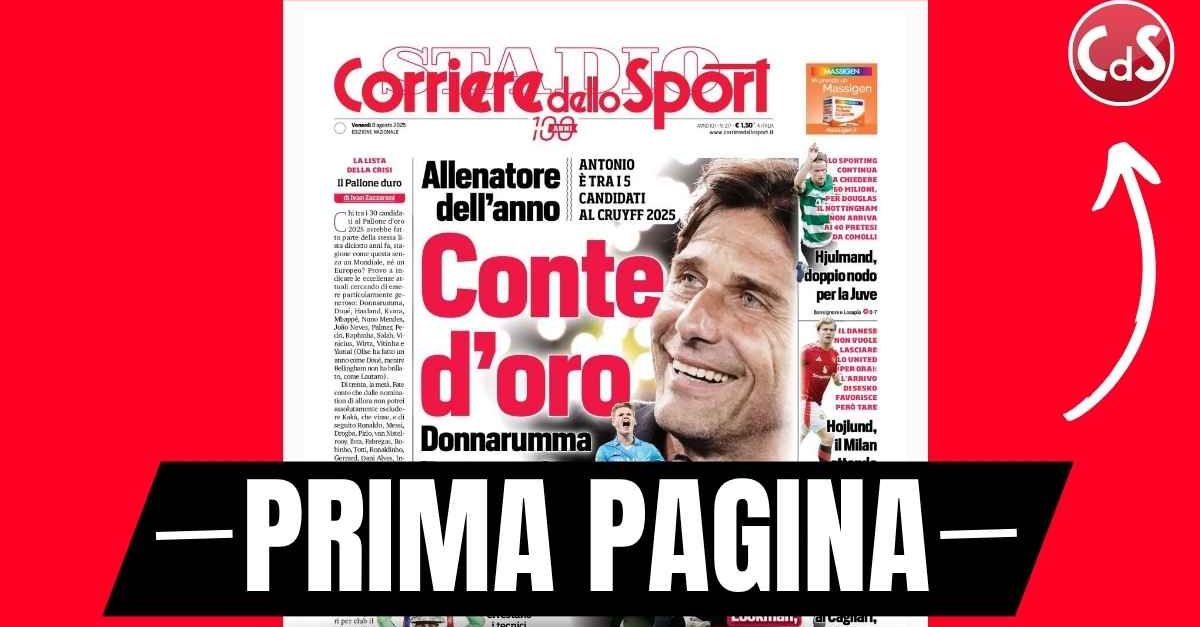 prima pagina corriere dello sport hojlund il milan attende