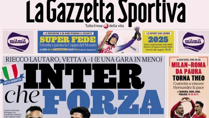 PRIMA PAGINA GAZZETTA DELLO SPORT OGGI: “Gasp frenato, ma resta primo e aspetta Conte” PRIMA PAGINA GAZZETTA DELLO SPORT OGGI: “Gasp frenato, ma resta primo e aspetta Conte” - immagine 1
