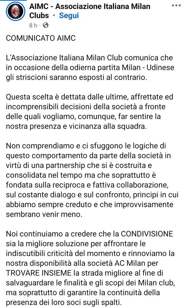 Milan-Udinese, strano stadio: Milan Clubs con gli striscioni capovolti- immagine 2