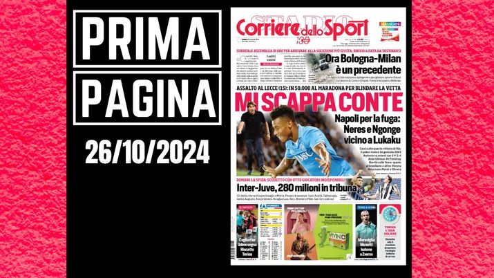 Prima pagina Corriere dello Sport: ora Bologna-Milan è un precedente