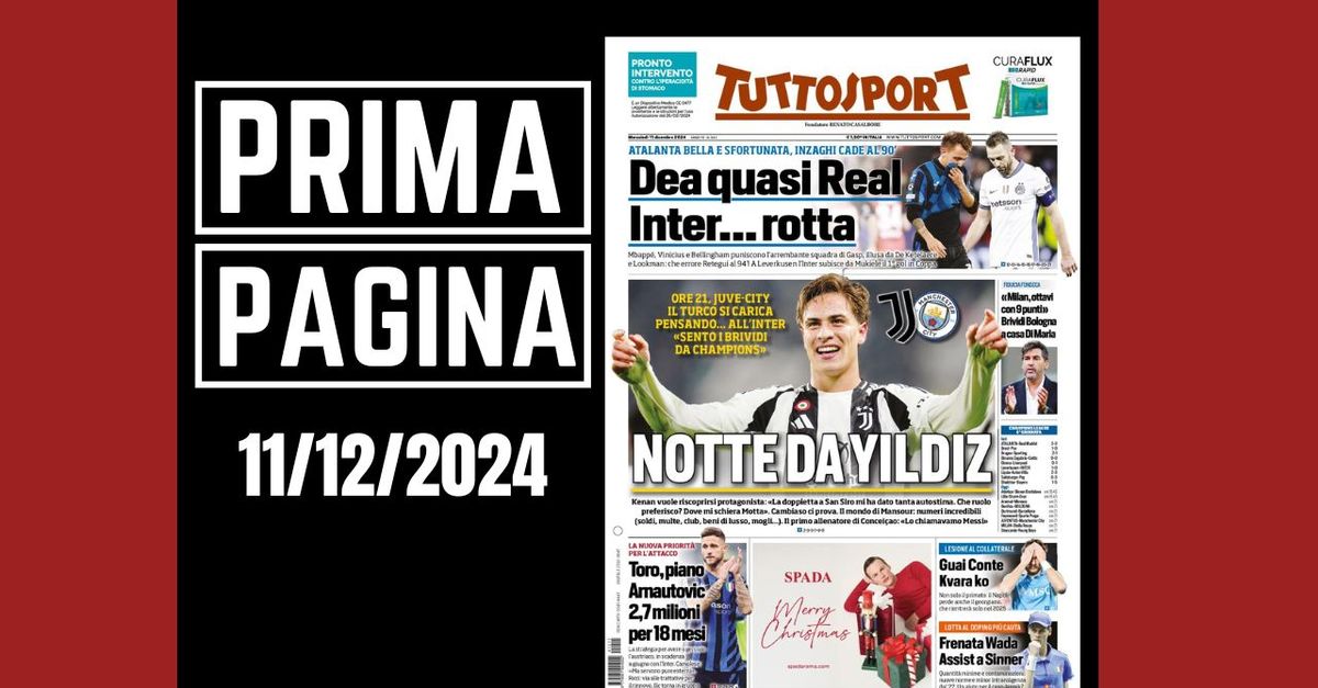 Prima pagina Tuttosport: “Milan, ottavi con 9 punti”