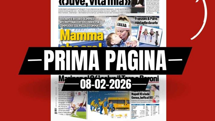 Prima pagina Tuttosport: tra le Olimpiadi e la Serie A