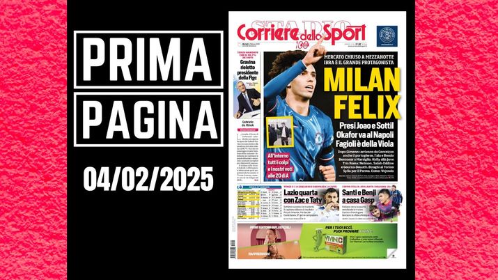 Il Corriere dello Sport, la prima pagina di oggi, martedì 4 febbraio 2025 Il Corriere dello Sport