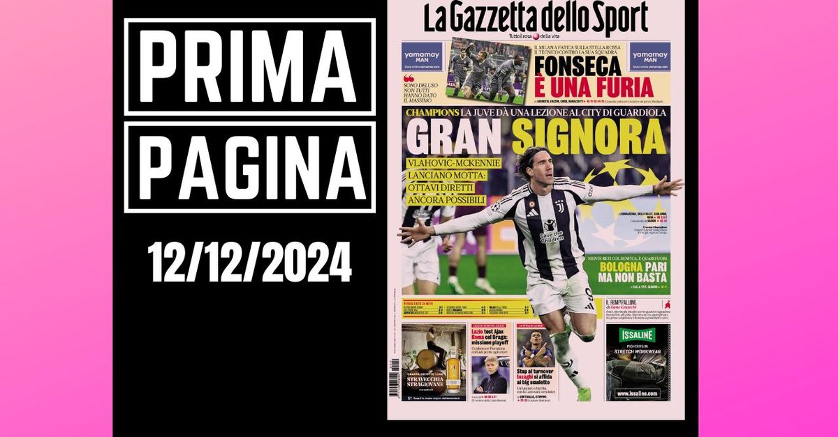 Prima pagina Gazzetta dello Sport: “Milan, Fonseca è una furia”