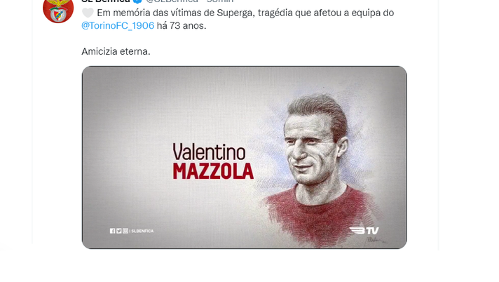 Il ricordo del Grande Torino sui social – I messaggi di Benfica, Juve, Milan e Fiorentina- immagine 1