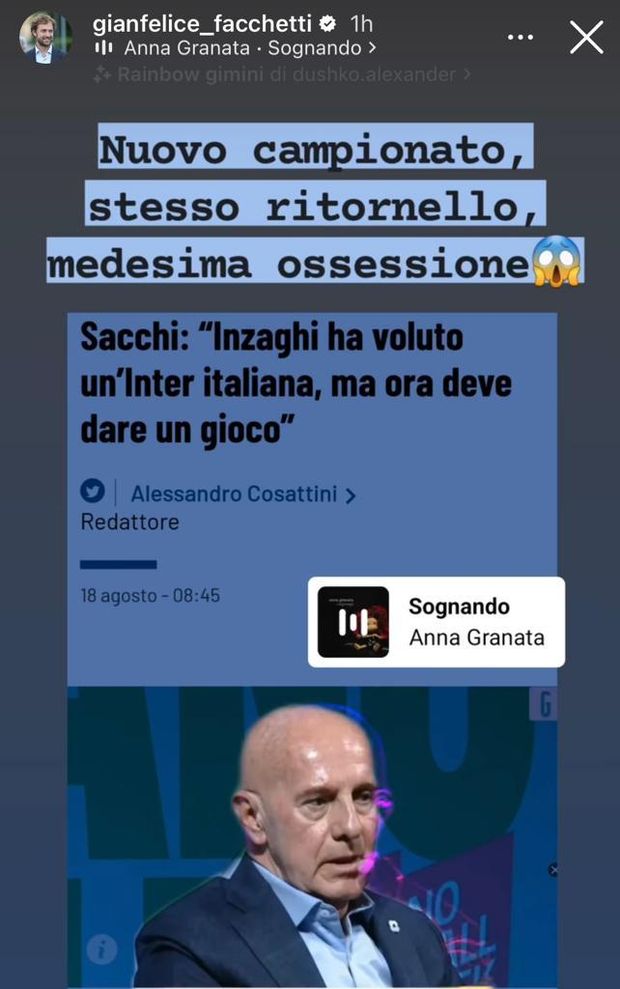 L’uscita di Sacchi sull’Inter, la risposta di Facchetti: “Nuovo campionato, medesima…”- immagine 3