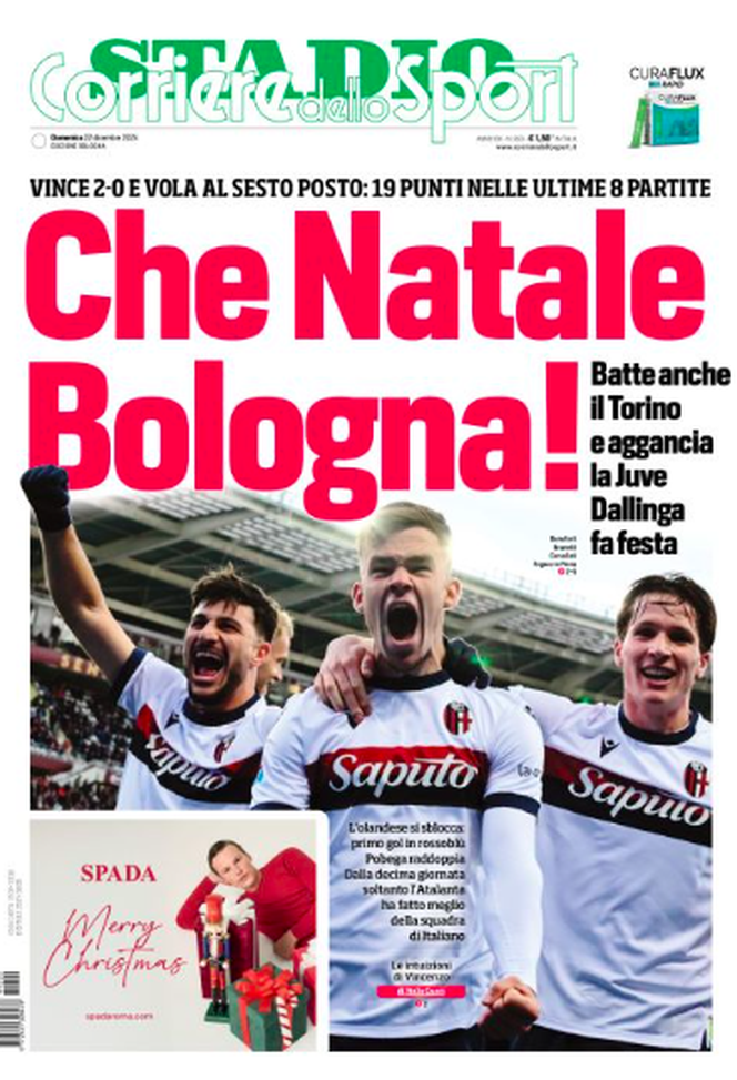 Il Bologna passa a Torino e vede l’Europa: le aperture dei giornali- immagine 2