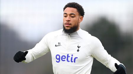 ENFIELD, ENGLAND - MARCH 07: Arnaut Danjuma of Tottenham Hotspur looks on during a Tottenham Hotspur training session ahead of their UEFA Champions League round of 16 match against AC Milan at Tottenham Hotspur Training Centre on March 07, 2023 in Enfield, England. (Photo by Alex Davidson/Getty Images)