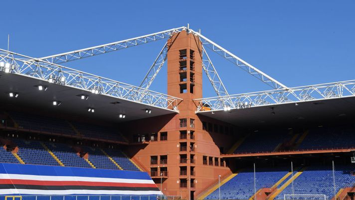 GENOA, ITALY - JUNE 28: General view of Stadio Luigi Ferraris during the Serie A match between UC Sampdoria and Bologna FC at Stadio Luigi Ferraris on June 28, 2020 in Genoa, Italy. (Photo by Chris Ricco/Getty Images) Sampdoria Bari dove vedere