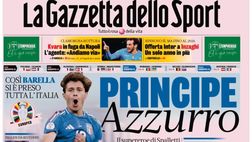 PRIMA PAGINA GAZZETTA DELLO SPORT OGGI: “Kvara in fuga da Napoli. L’agente: Andiamo via”