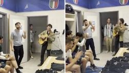 Euro 2024, Rocco Hunt fa visita agli Azzurri e canta nello spogliatoio
