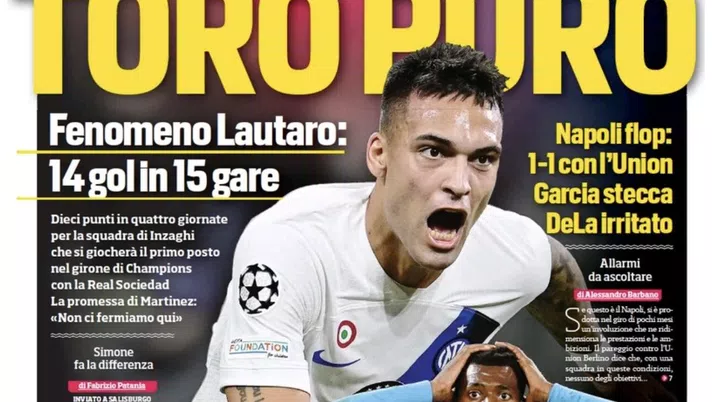 IL NAPOLI SUI MEDIA – Le prime pagine dei giornali di oggi 9 novembre 2023 - immagine 1