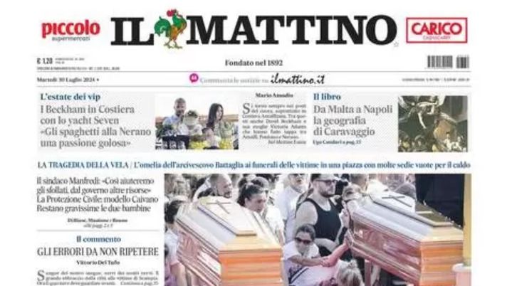 prima pagina il mattino oggi