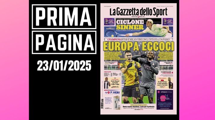 Prima Pagina Gazzetta dello Sport 23 gennaio Prima Pagina Gazzetta dello Sport 23 gennaio
