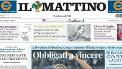 PRIMA PAGINA IL MATTINO OGGI: “Fiorentina al Maradona, Napoli obbligato a vincere”