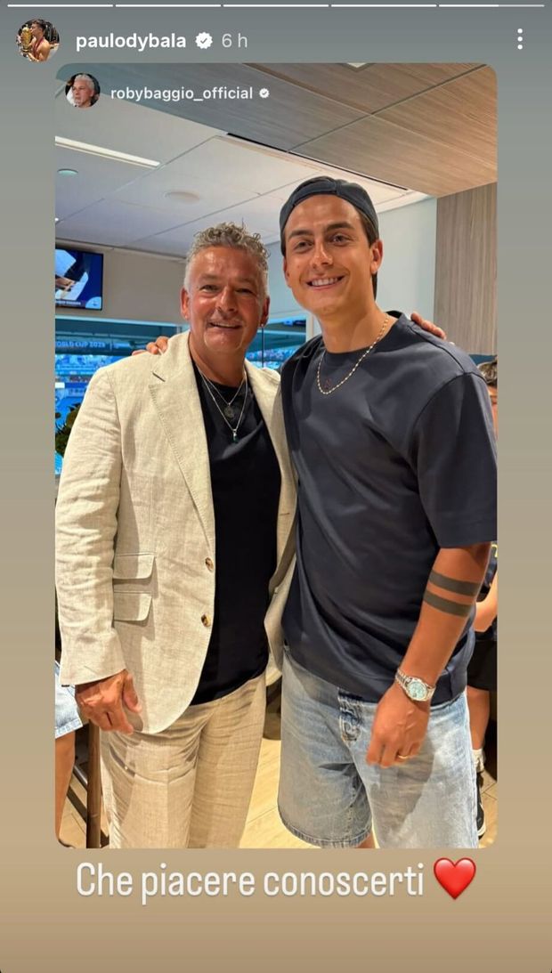 Dybala e Paredes a Miami per Boca Juniors-Benfica. Lo scatto con Baggio: “Leggenda”- immagine 3