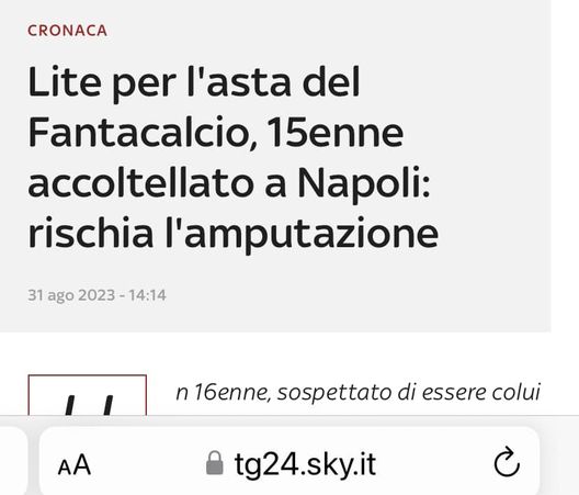 Ragazzo di 15 anni accoltellato durante l’asta del Fantacalcio- immagine 2