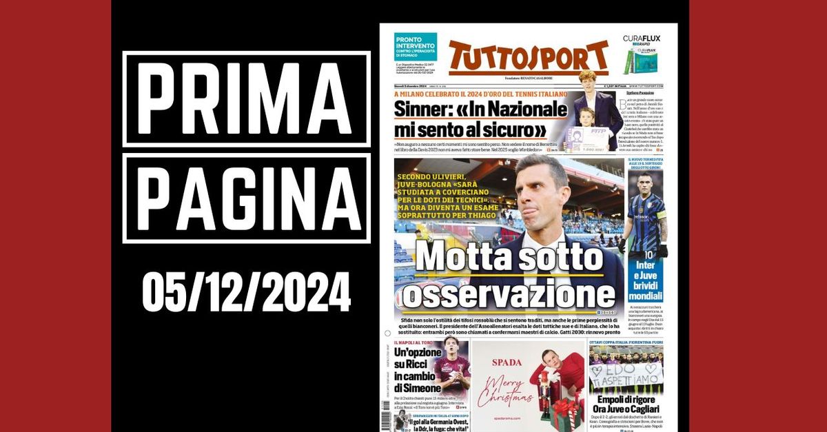 Prima pagina Tuttosport: “Napoli, opzione su Ricci per Simeone?”