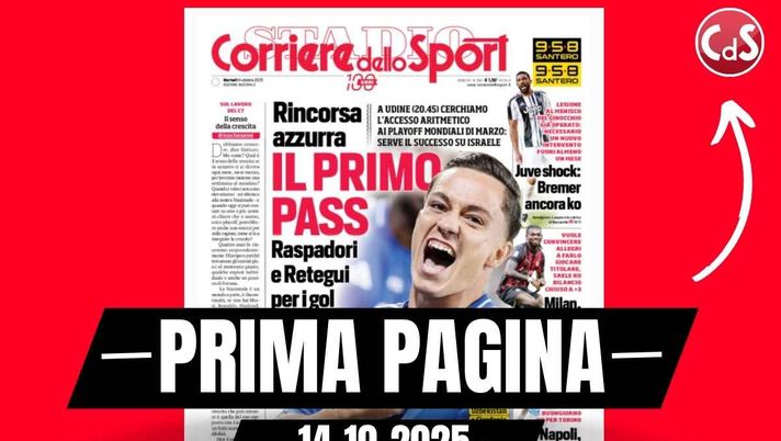 Prima pagina Corriere dello Sport: 'Milan, il pressing di Leao. Convincere Allegri per tornare titolare'