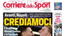 Prime pagine giornali sportivi oggi: il Napoli sui media