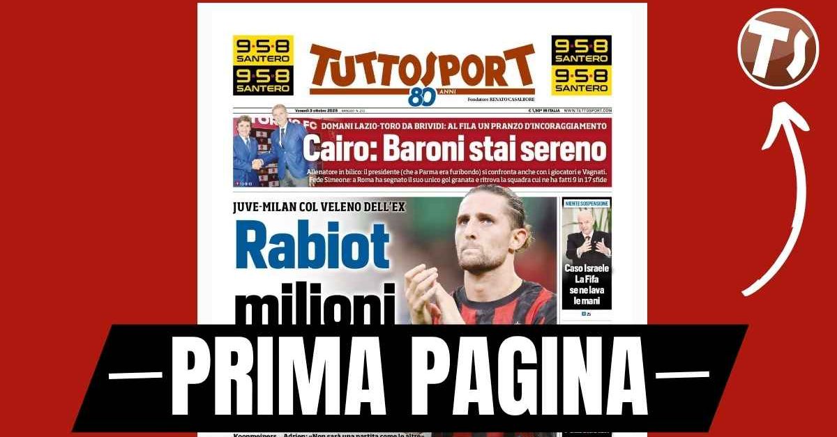 prima pagina tuttosport rabiot milioni di rimpianti juventus milan con il veleno dell8217ex