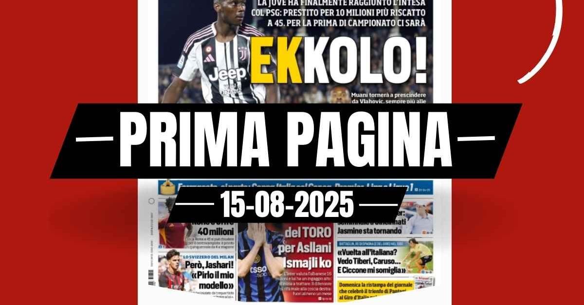Prima pagina Tuttosport: però, Jashari! “Pirlo il mio modello”